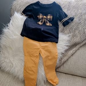 Black T with Gold Pants